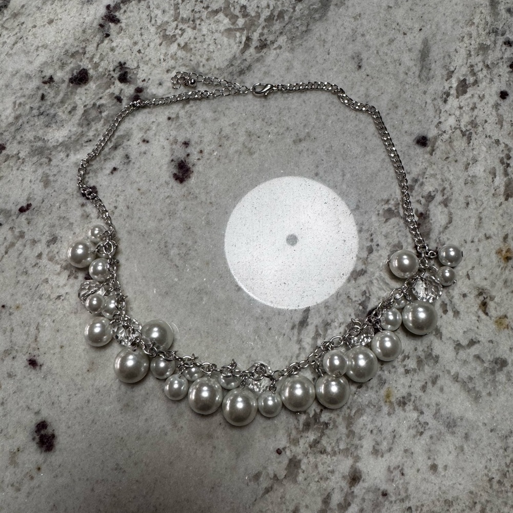 Crystal & Pearl Statement Necklace
